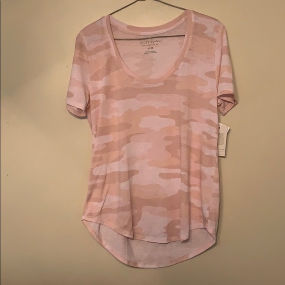 lucky brand pink camo tee